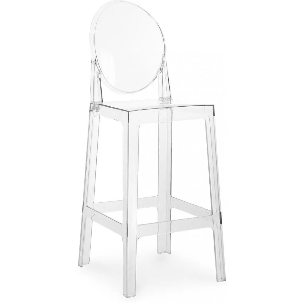Bar Stool with Backrest - Transparent Design - 65cm - Victoria Queen image 8