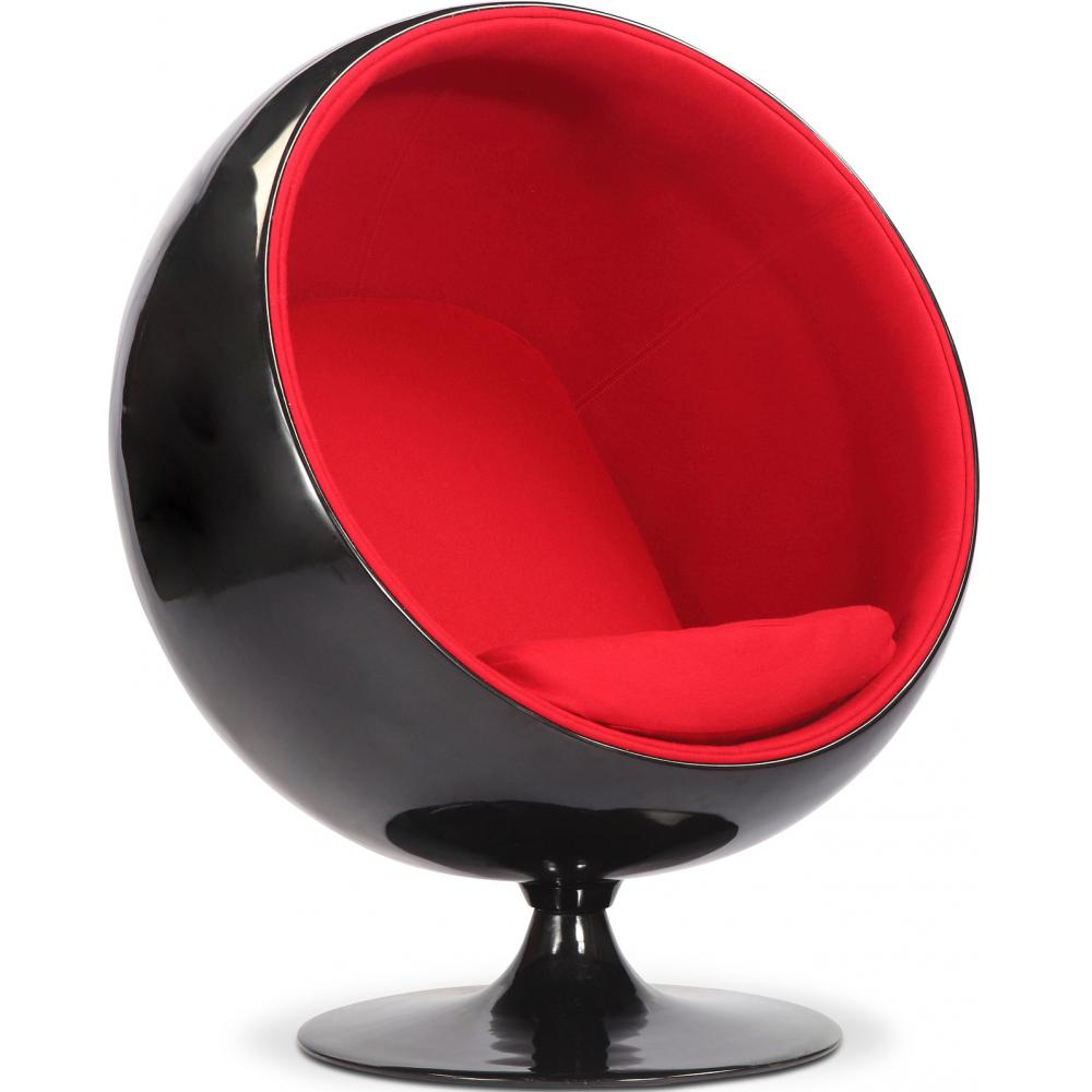  Buy Ball Design Armchair - Upholstered in Fabric - Baller Red 19537 - in the UK