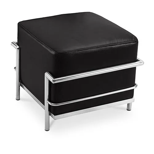  Square Footrest - Upholstered in Faux Leather - Kart image 8