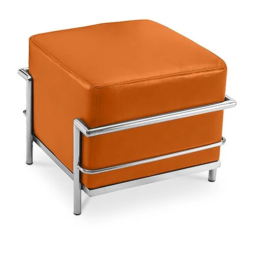 Square Footrest - Upholstered in Faux Leather - Kart image 8
