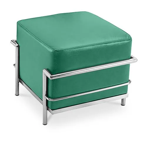  Square Footrest - Upholstered in Faux Leather - Kart image 8