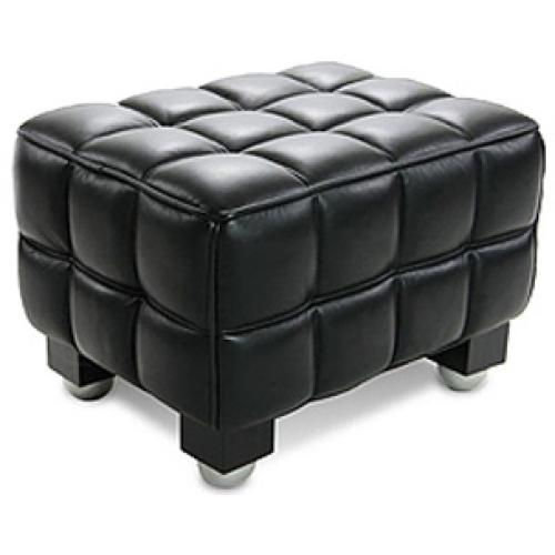  Buy 
Square Footrest - Leather Upholstered - Knox Black 23370 - in the UK