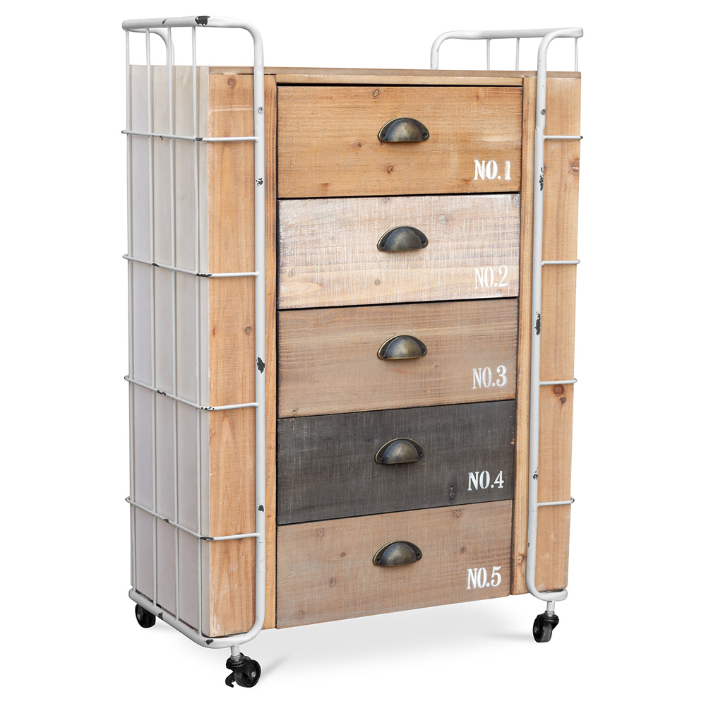  Buy Wooden Chest of Drawers - Industrial Design - Joy Natural wood 58845 - in the UK