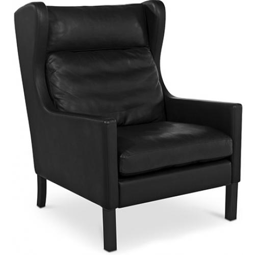  Buy Armchair with Armrests - Retro Style - Upholstered in Leather - Michal Black 50102 - in the UK
