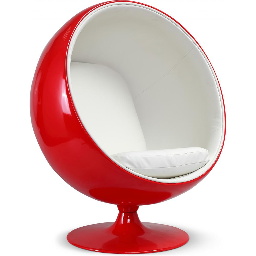  Buy Ball Design Armchair - Upholstered in Faux Leather - Baller White 19541 - in the UK