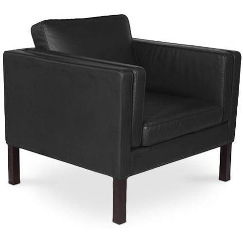  Buy Armchair with Armrest - Upholstered in Leather - Betzalel Black 15441 - in the UK