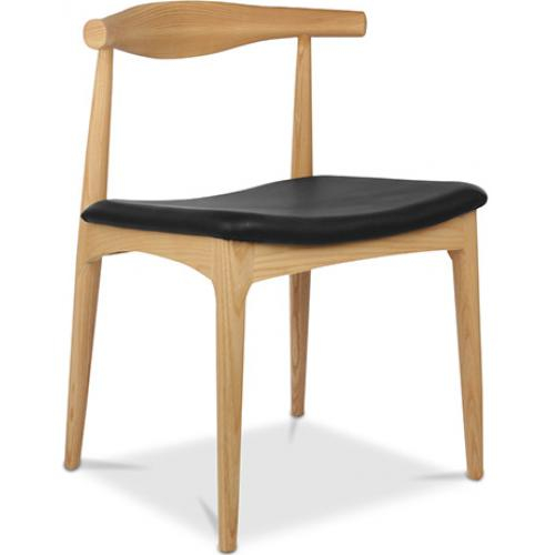  Buy Dining Chair - Scandinavian Style - Wood and Leather - Voga Black 16436 - in the UK