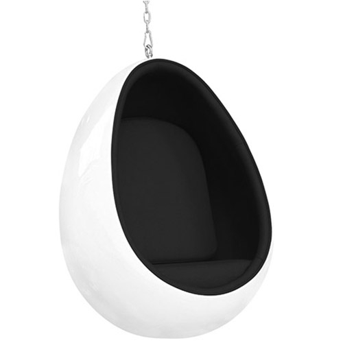  Buy Hanging Egg Design Armchair - Upholstered in Fabric - Eny Black 16504 - in the UK