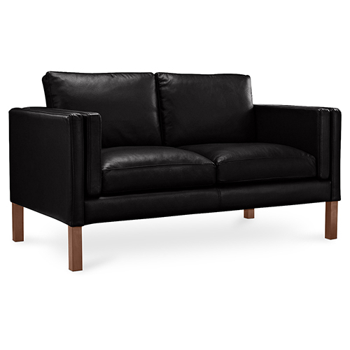  Buy Polyurethane Leather Upholstered Sofa - 2 Seater - Mordecai Black 13921 - in the UK
