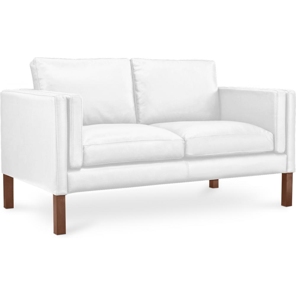  Buy Polyurethane Leather Upholstered Sofa - 2 Seater - Mordecai White 13921 - in the UK