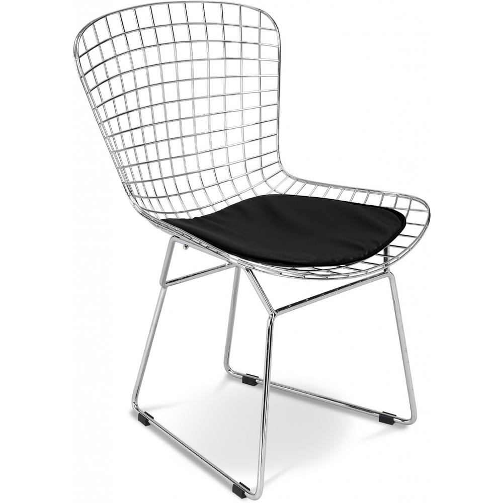  Buy Steel Dining Chair - Grid Design - Lived Black 16450 - in the UK