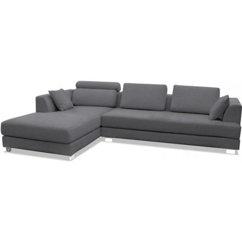  Buy Chaise longue with 3 seats - Upholstered in fabric - Boretti Light grey 16613 - in the UK