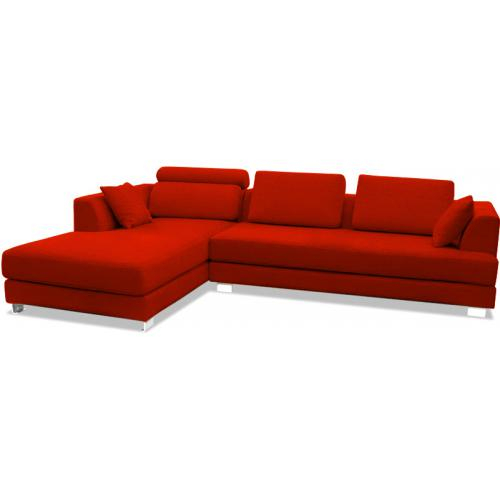  Buy Chaise longue with 3 seats - Upholstered in fabric - Boretti Red 16613 - in the UK
