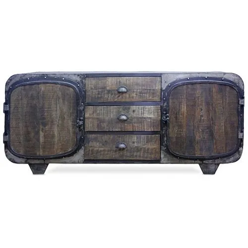 Wooden TV Stand - Retro Industrial Design - Shell image 8