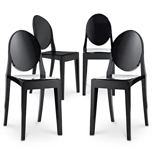 Pack of 4 Dining Chairs Transparent - Victoria Queen image 8