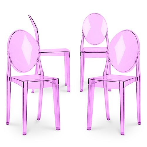 Pack of 4 Dining Chairs Transparent - Victoria Queen image 8