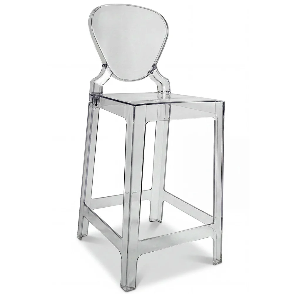 Bar Stool with Backrest - Transparent Design - 65cm - Victoria Queen image 8
