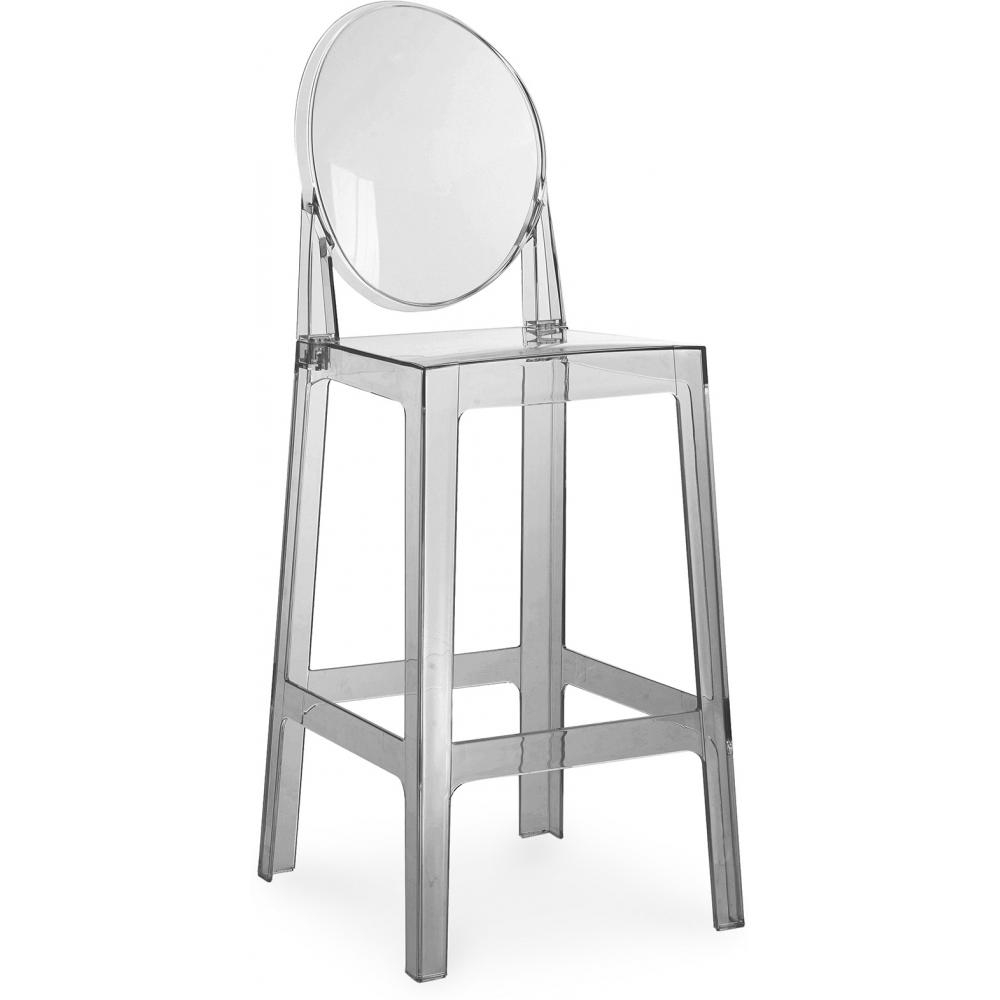  Buy Bar Stool with Backrest - Transparent Design - 65cm - Victoria Queen Grey transparent 58805 - in the UK