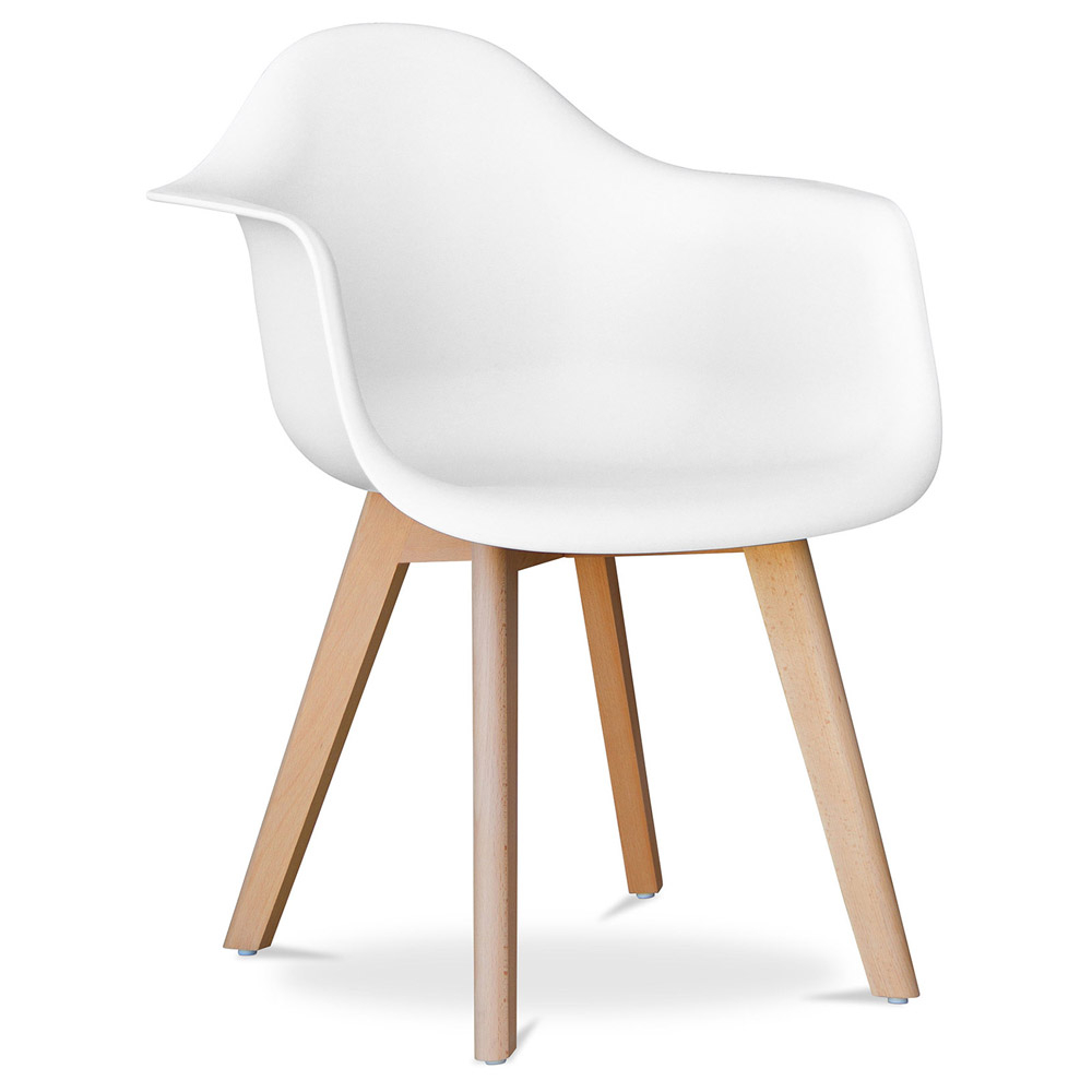  Buy Dining Chair with Armrests - Scandinavian Style - Dominic White 58595 - in the UK