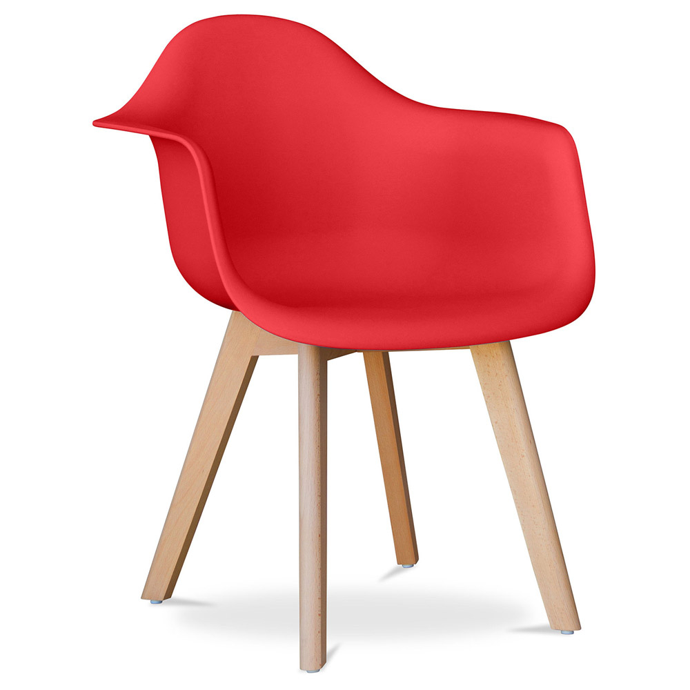  Buy Dining Chair with Armrests - Scandinavian Style - Dominic Red 58595 - in the UK