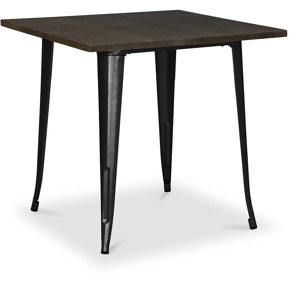Square Dining Table - Industrial Design - Wood and Metal - Stylix image 8