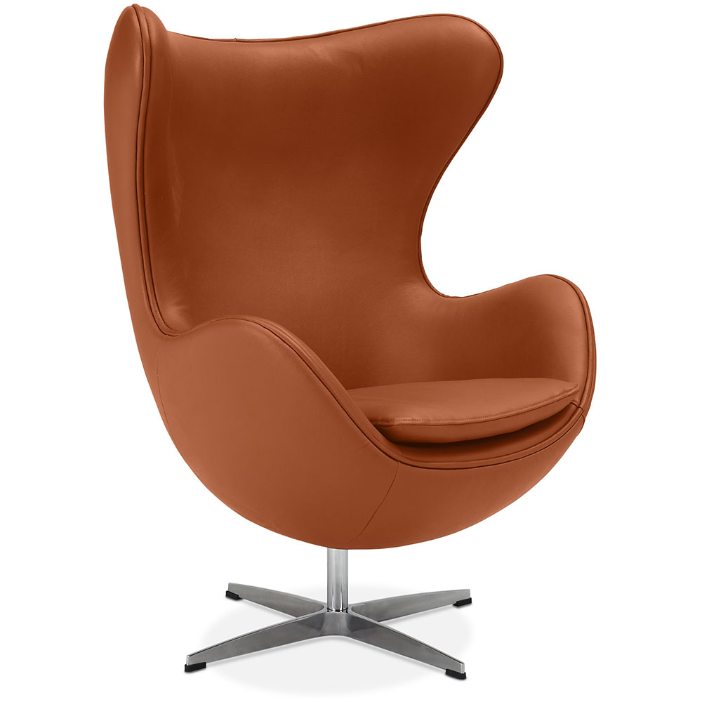  Buy Armchair with armrests - Leather upholstery - Egg-shaped design - Brave Brown 13414 - in the UK