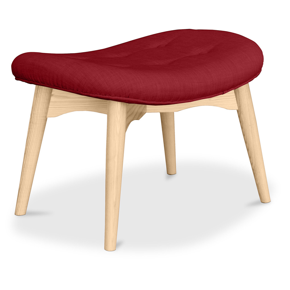  Buy Ottoman upholstered in linen - Scandinavian design - Wood - Kontor Red 59019 - in the UK