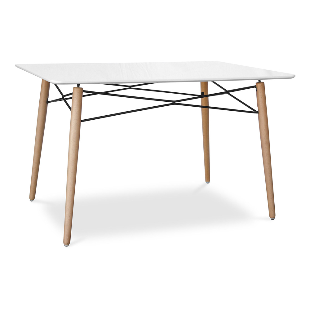  Buy Rectangular Dining Table - Scandinavian Design - Wood - Deswick White 59075 - in the UK