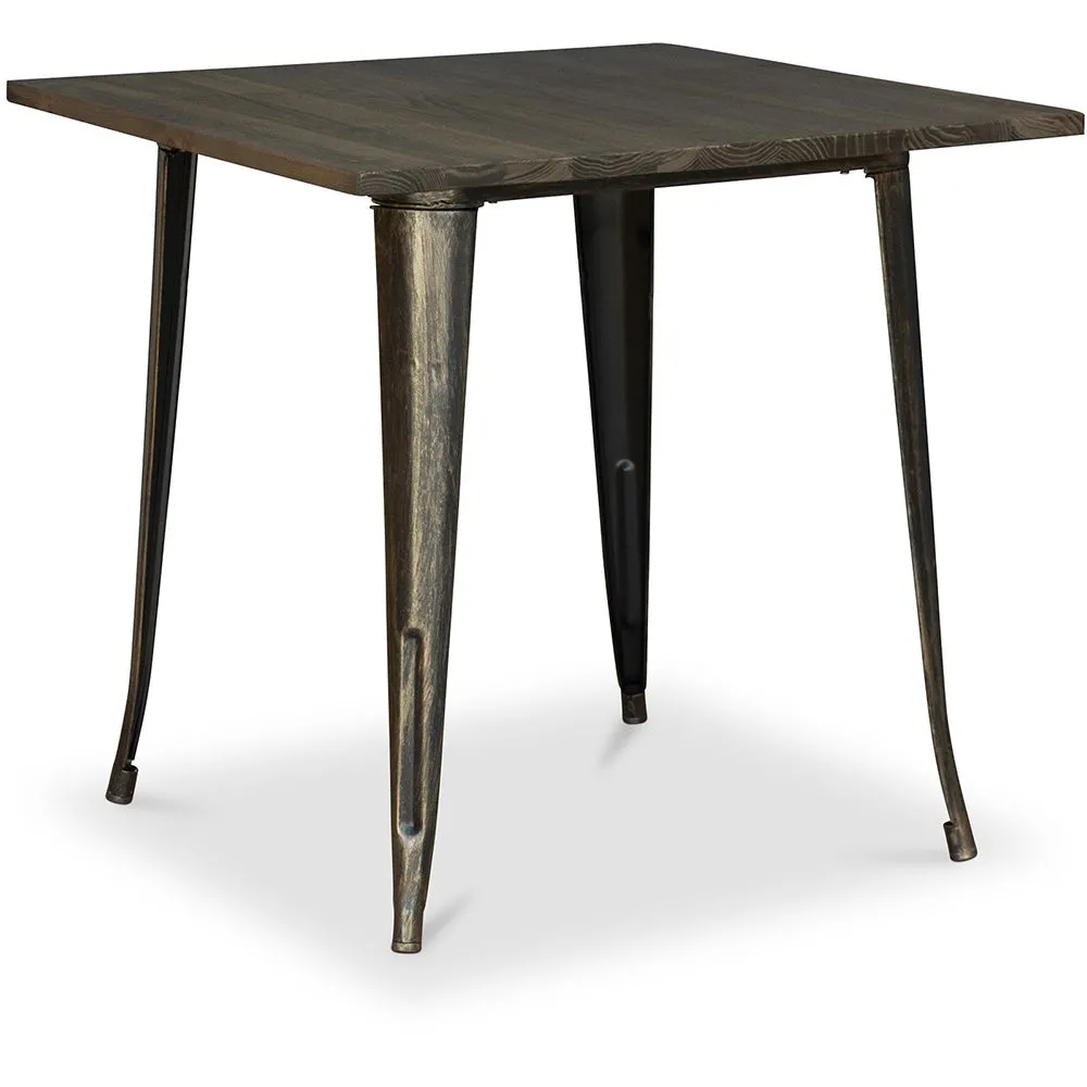 Square Dining Table - Industrial Design - Wood and Metal - Stylix image 8