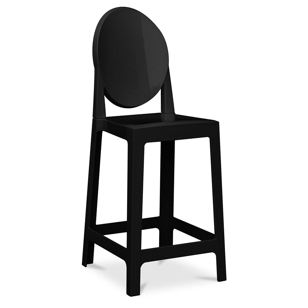  Buy Bar Stool with Backrest - Transparent Design - 65cm - Victoria Queen Black 58805 - in the UK