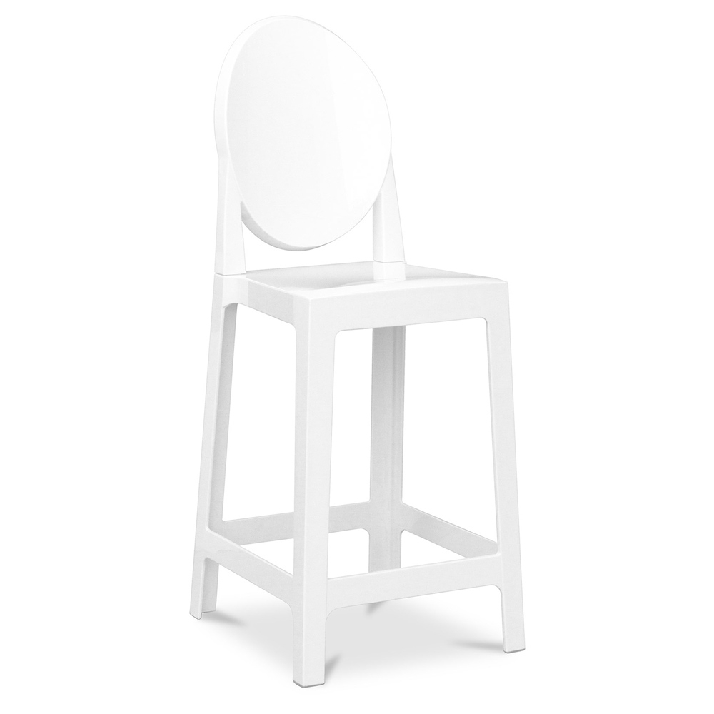  Buy Bar Stool with Backrest - Transparent Design - 65cm - Victoria Queen White 58805 - in the UK