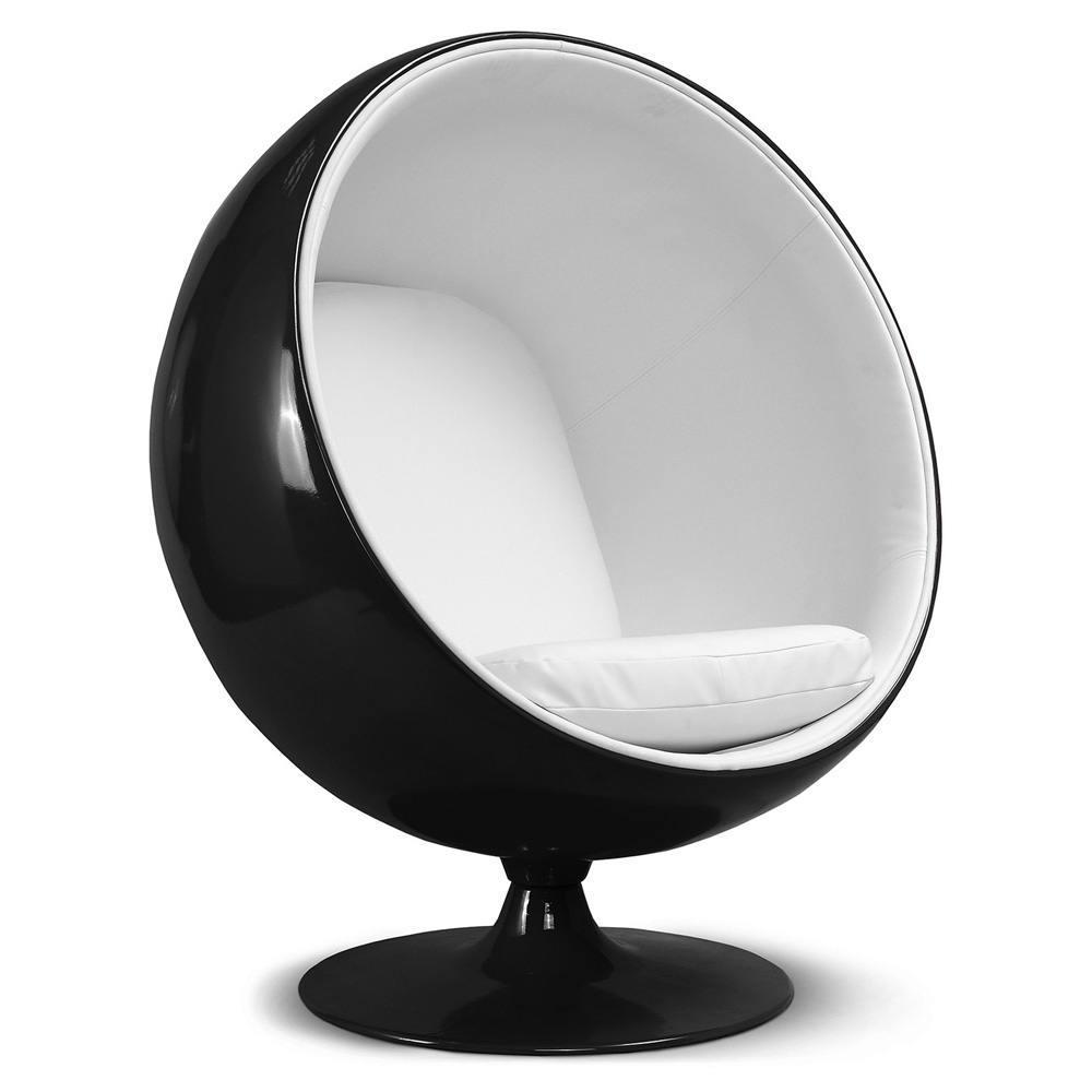  Buy Ball Design Armchair - Upholstered in Faux Leather - Baller White 19540 - in the UK