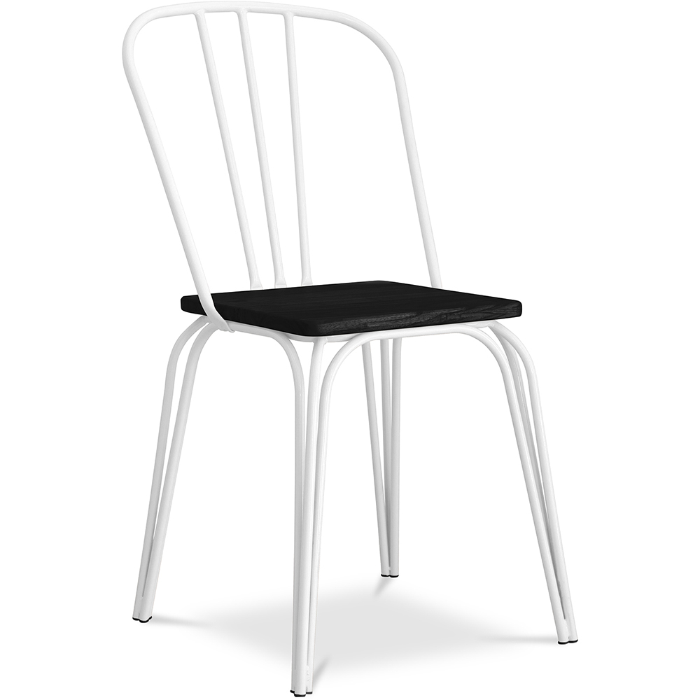  Buy Industrial Style Metal and Dark Wood Chair - Lillor White 59241 - in the UK