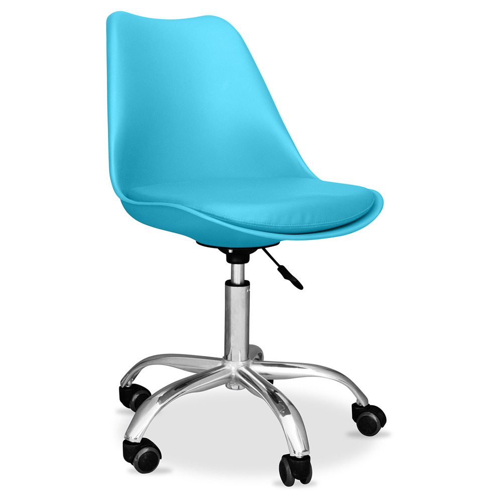  Buy Office Chair with Wheels - Swivel Desk Chair - Tulip Light blue 58487 - in the UK
