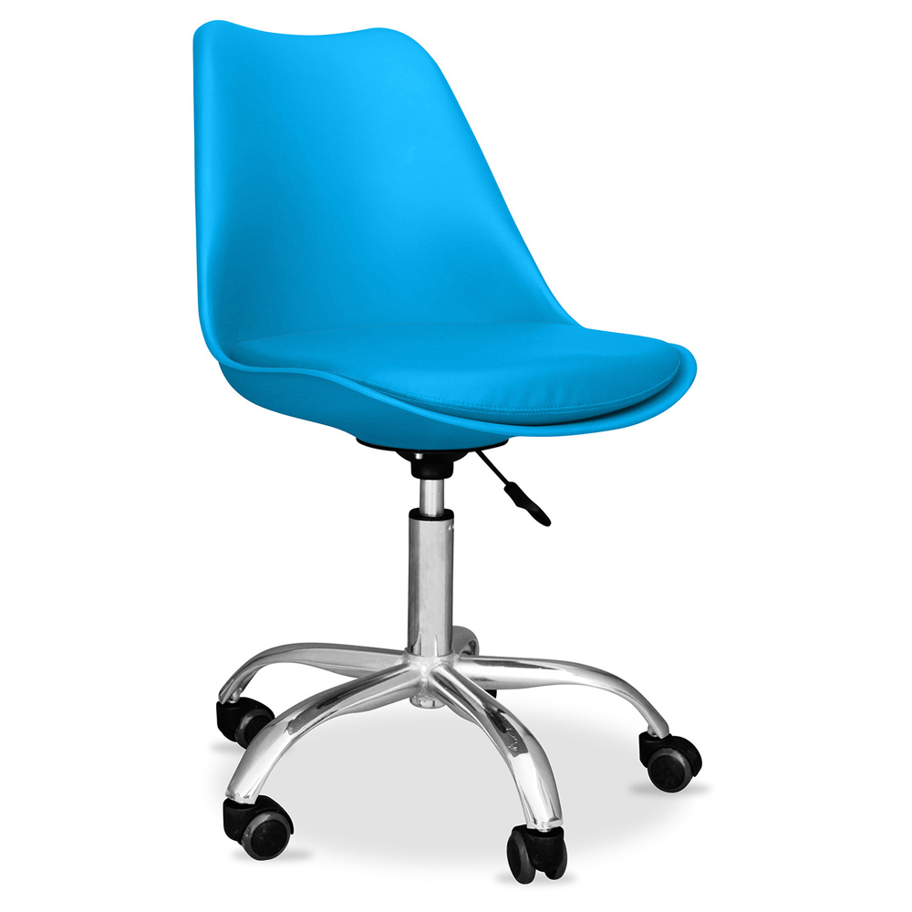  Buy Tulip swivel office chair with wheels Turquoise 58487 - in the UK
