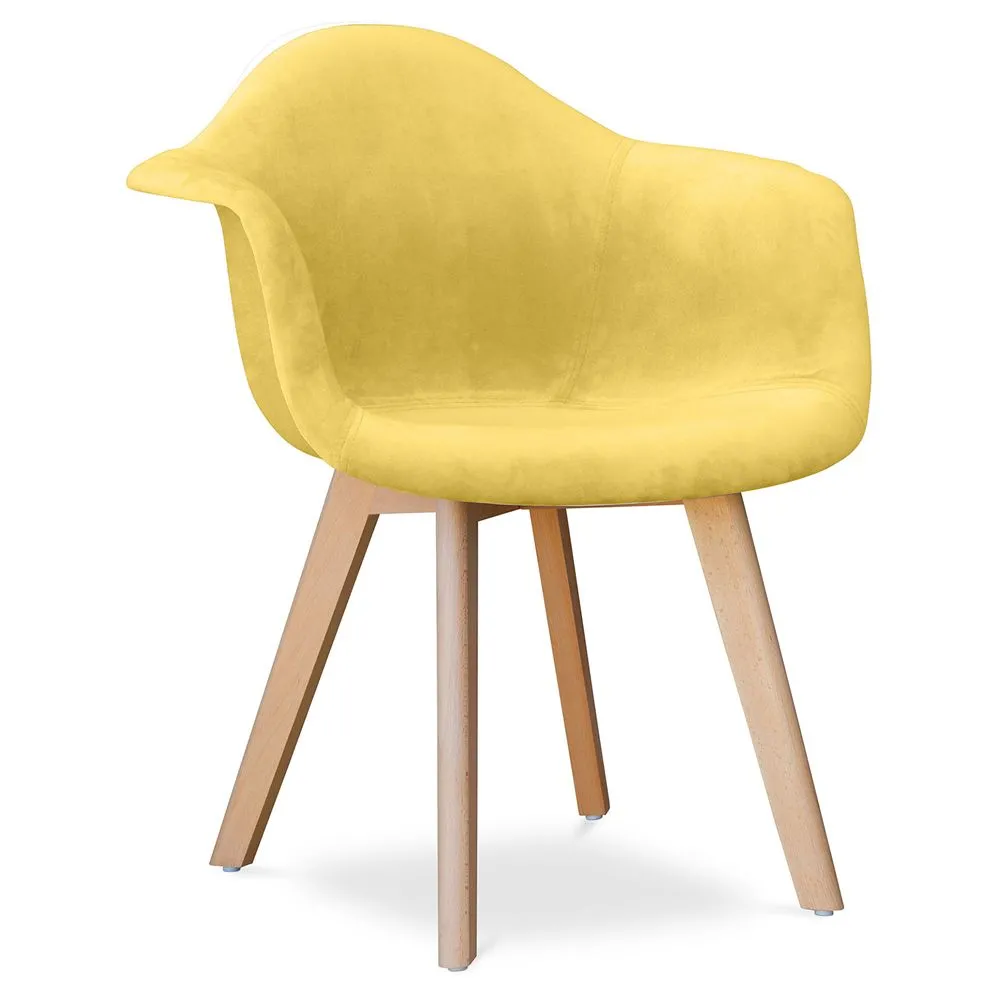 Dining Chair with Armrests - Upholstered in Velvet - Dawick image 8