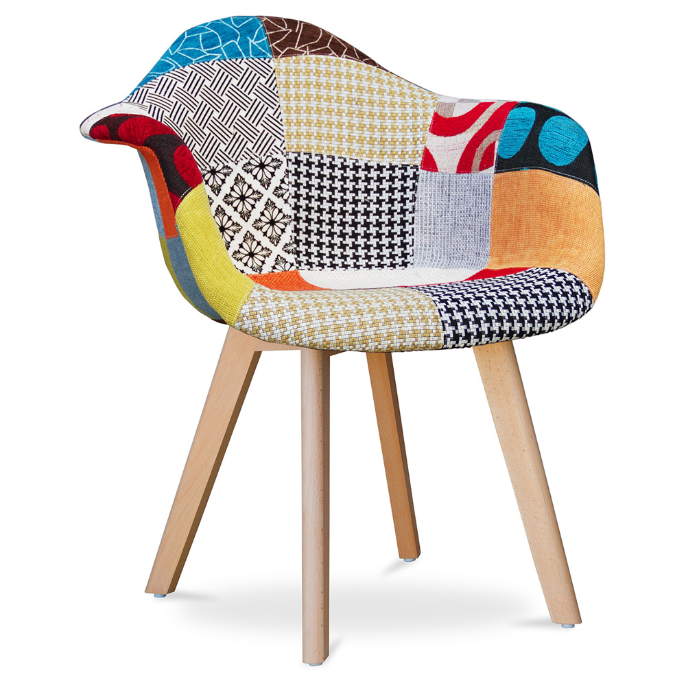  Buy Dining Chair Dominic Scandi style Premium Design - Patchwork Patty Multicolour 59265 - in the UK