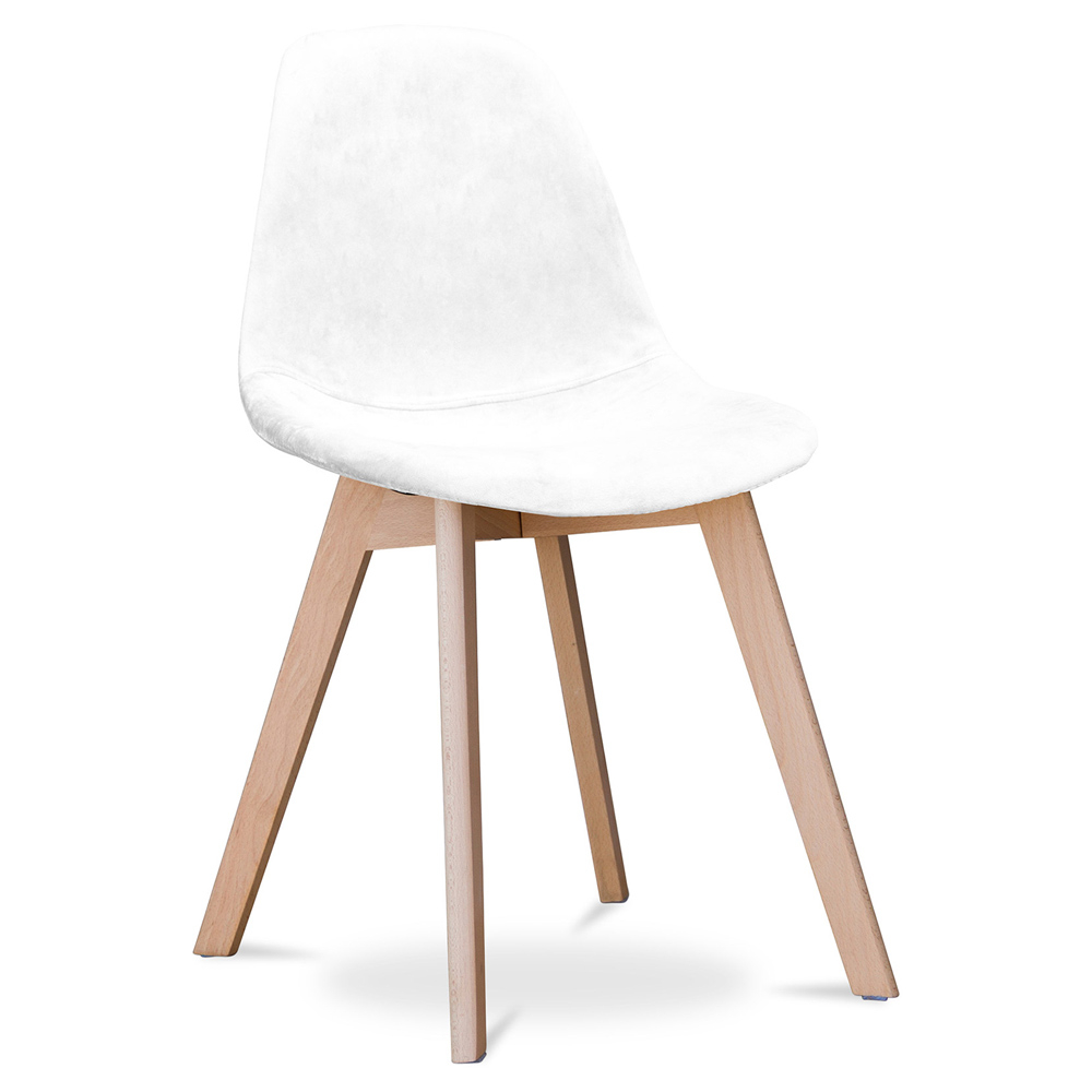  Buy Fabric Upholstered Dining Chair - Scandinavian Style - Denisse White 59267 - in the UK