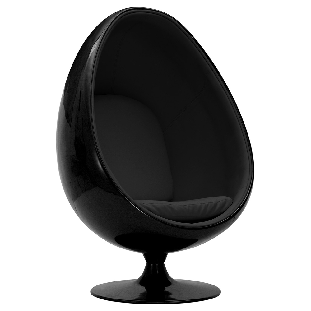  Buy 
Egg Design Armchair - Upholstered in Fabric - Eny Black 59312 - in the UK