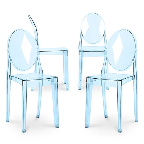 Pack of 4 Dining Chairs Transparent - Victoria Queen image 8