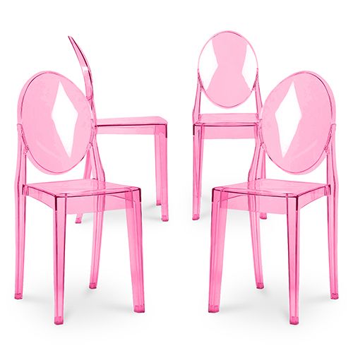 Pack of 4 Dining Chairs Transparent - Victoria Queen image 8