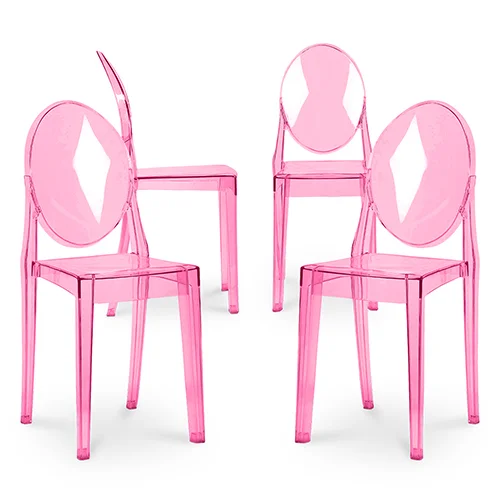 Pack of 4 Dining Chairs Transparent - Victoria Queen image 8