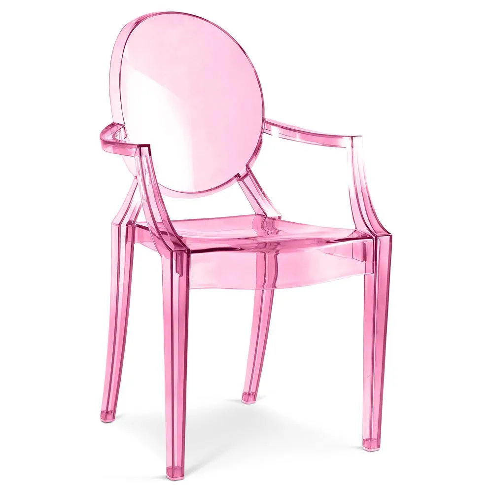 Transparent Dining Chair - Armrest Design - Louis XIV image 8