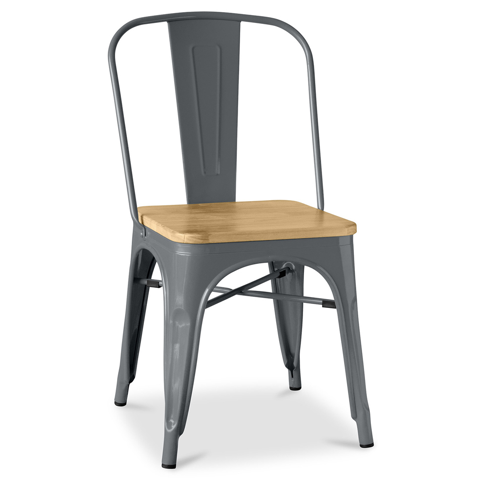  Buy Dining Chair - Industrial Design - Wood & Steel - Stylix Dark grey 99932897 - in the UK