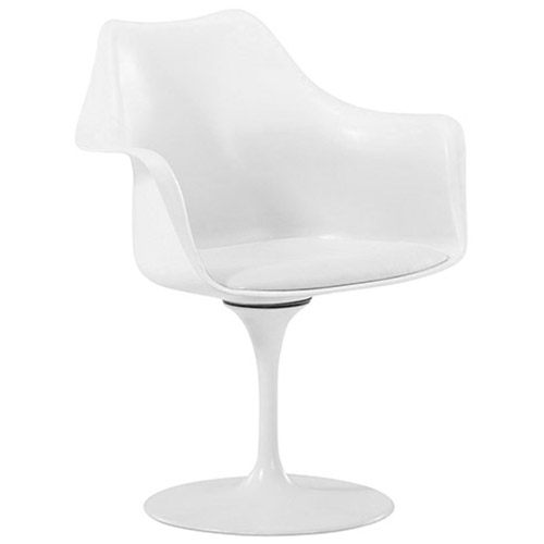  Buy Dining Chair with Armrests - White Swivel Chair -Tulipan White 59259 - in the UK