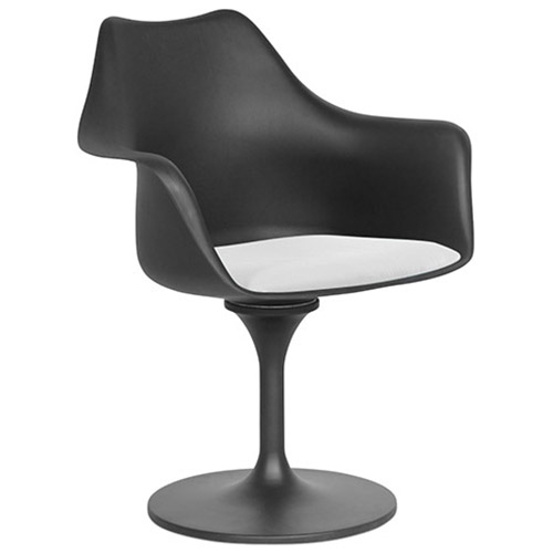 Dining Chair with Armrests - Black Swivel Chair - Tulipan image 8