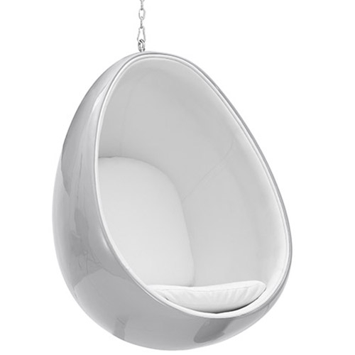  Buy Hanging Egg Design Armchair - Upholstered in Fabric - Eny Light grey 59352 - in the UK