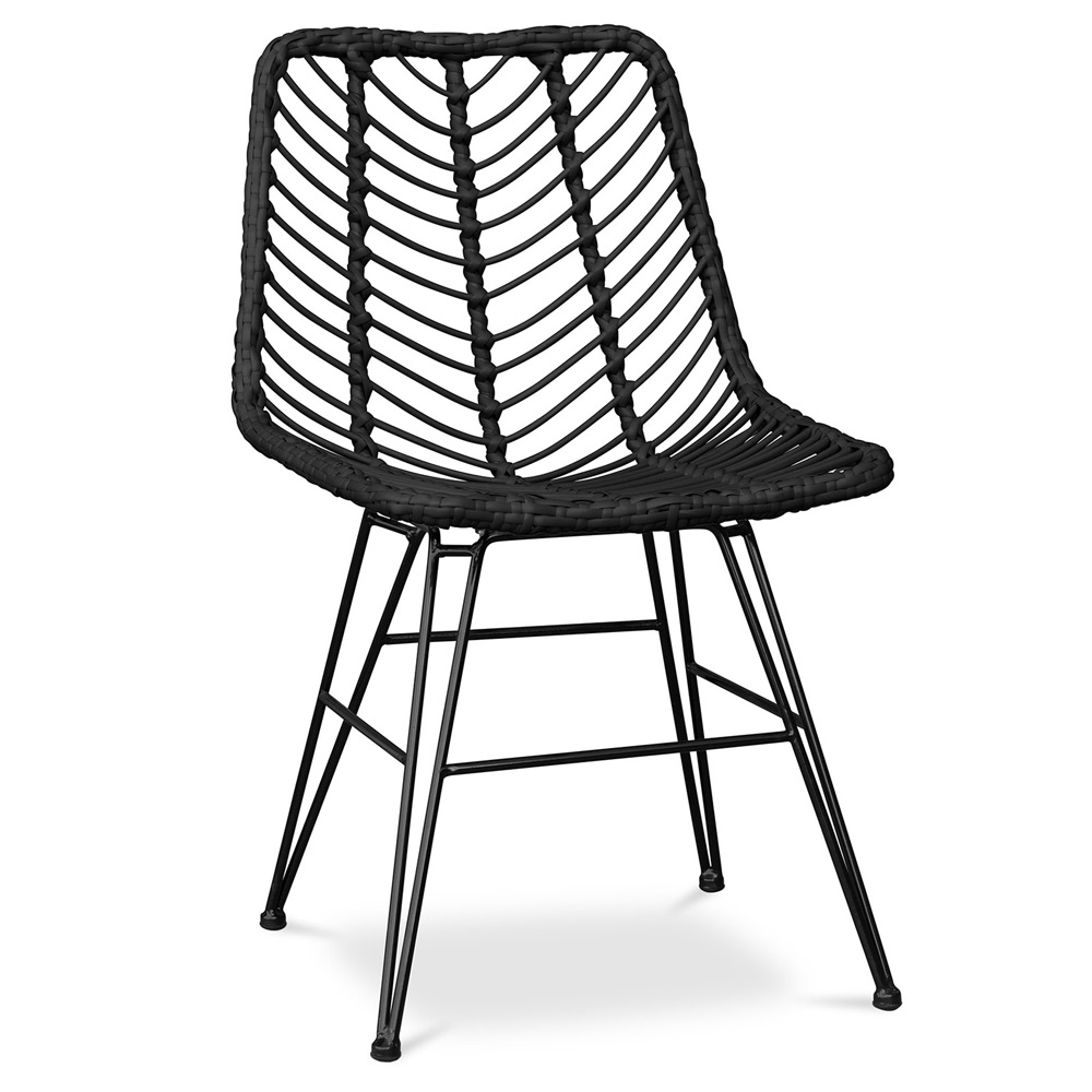 Buy Synthetic wicker dining chair  Black 59254 - in the UK