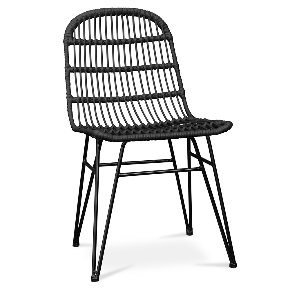  Buy Synthetic wicker dining chair  Black 59255 - in the UK