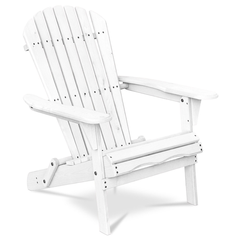  Buy Wooden Outdoor Chair with Armrests - Adirondack Garden Chair - Adirondack White 59415 - in the UK